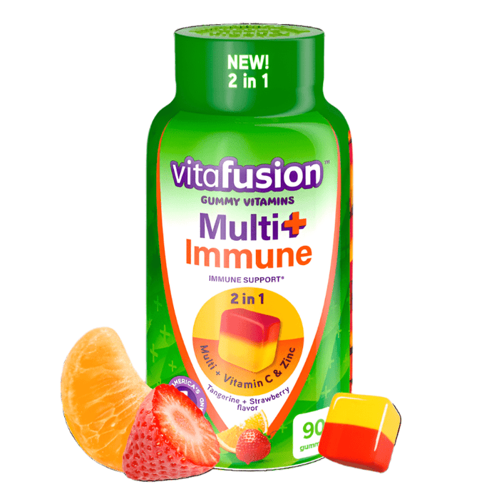 Vitafusion Multi+ Immune Support Gummy Multivitamins Tangerine + Strawberry