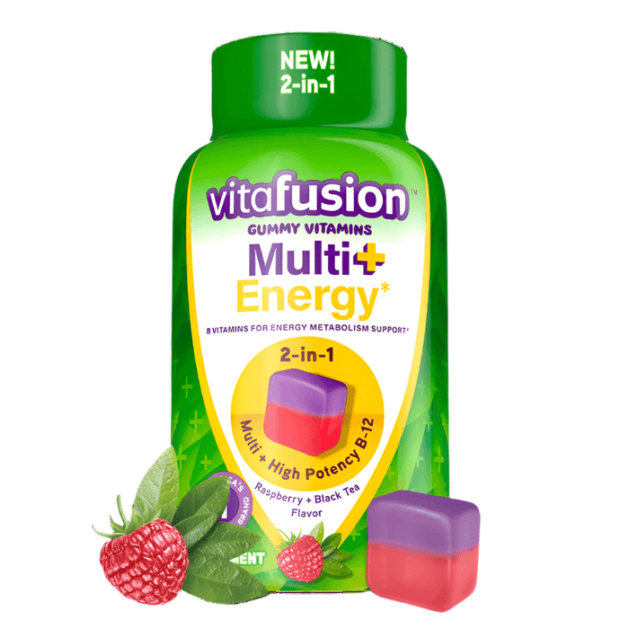 Vitafusion Multi+ Energy Multi-Vitamins Gummy Raspberry + Black Tea