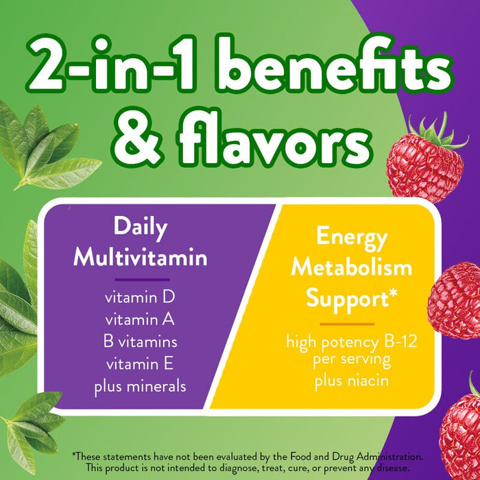 Vitafusion Multi+ Energy Multi-Vitamins Gummy Raspberry + Black Tea