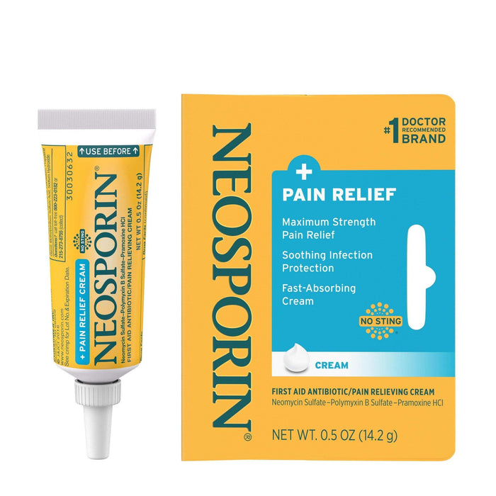 Neosporin Maximum Strength Antibiotic + Pain Relief Cream - 0.5oz - Elvoros