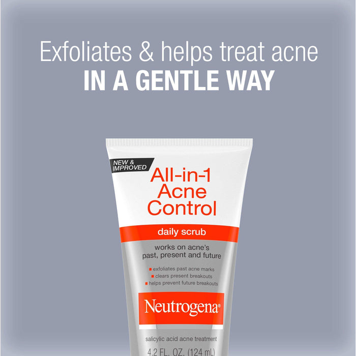 Neutrogena All-in-One Acne Control Daily Scrub - 4.2oz - Elvoros