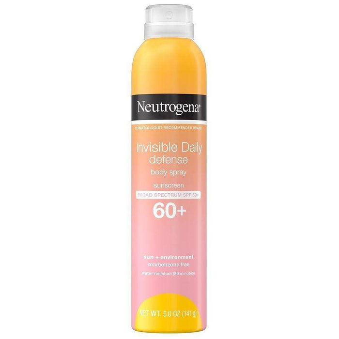 Neutrogena Invisible Daily Defense Body Spray Sunscreen, Broad Spectrum SPF 60+ - 5oz - Elvoros