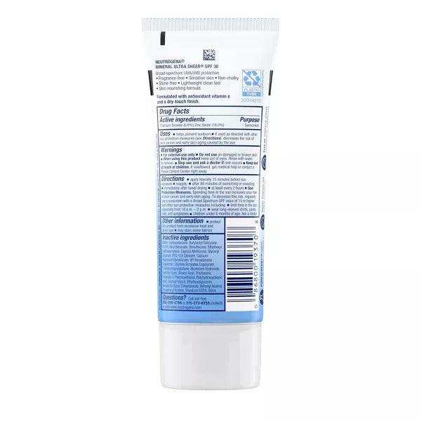 Neutrogena Mineral Ultra Sheer Dry-Touch SPF 30 Sunscreen Lotion - 3 fl oz - Elvoros