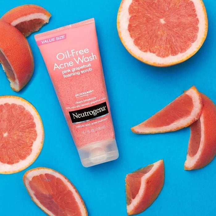 Neutrogena Oil-Free Acne Wash Pink Grapefruit Foaming Scrub - 6.7 oz. - Elvoros