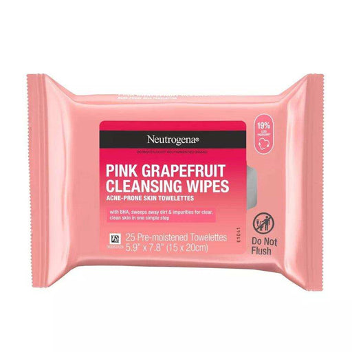 Neutrogena Pink Grapefruit Oil-Free Cleansing Wipes - 25 ct. - Elvoros