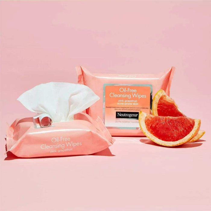 Neutrogena Pink Grapefruit Oil-Free Cleansing Wipes - 25 ct. - Elvoros
