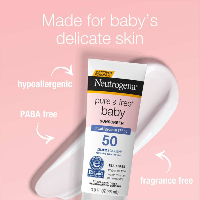Neutrogena Pure & Free Baby Sunscreen Lotion Broad Spectrum SPF 50 - 3oz - Elvoros