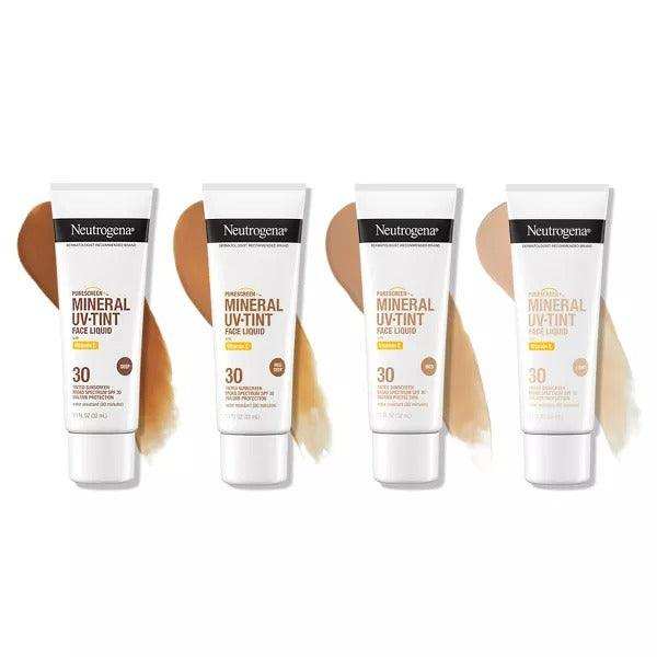 Neutrogena Purescreen+ Mineral UV Tint Face Liquid Sunscreen SPF 30, Medium Deep - 1.1 fl oz - Elvoros