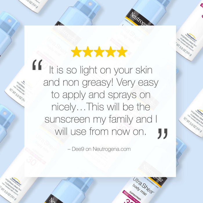 Neutrogena Ultra Sheer Lightweight Sunscreen Body Mist Spray SPF 30 - 5oz - Elvoros