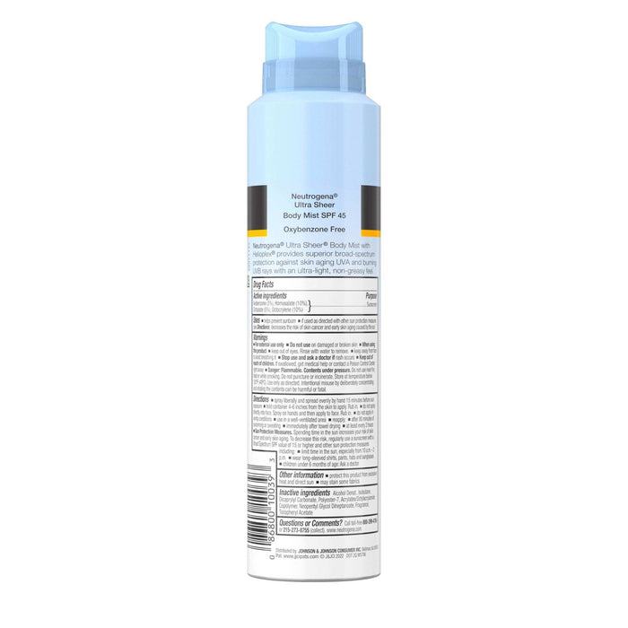 Neutrogena Ultra Sheer Lightweight Sunscreen Body Mist Spray SPF 45 - 5oz - Elvoros
