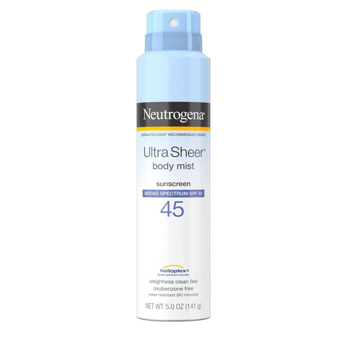 Neutrogena Ultra Sheer Lightweight Sunscreen Body Mist Spray SPF 45 - 5oz - Elvoros