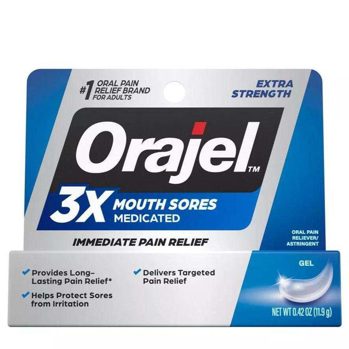 Orajel 3x Medicated Mouth Sores Gel - .42oz - Elvoros