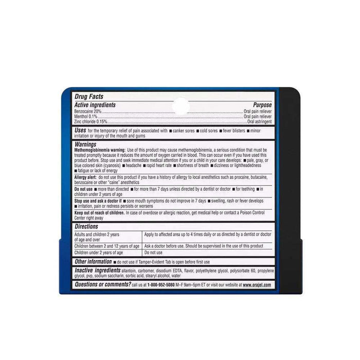 Orajel 3x Medicated Mouth Sores Gel - .42oz - Elvoros