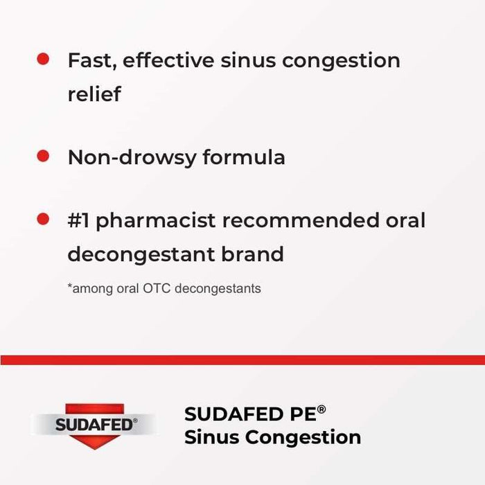 Sudafed PE Maximum Strength Sinus Congestion Relief Tablets