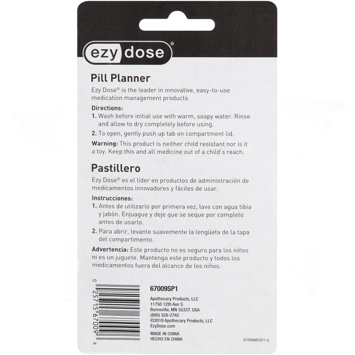 Ezy Dose Weekly Pill Organizer and Travel Pill Planner