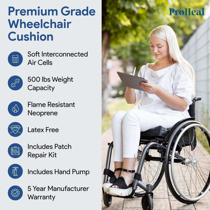 ProHeal Pressure Redistribution Wheelchair Air Cushion - Elvoros