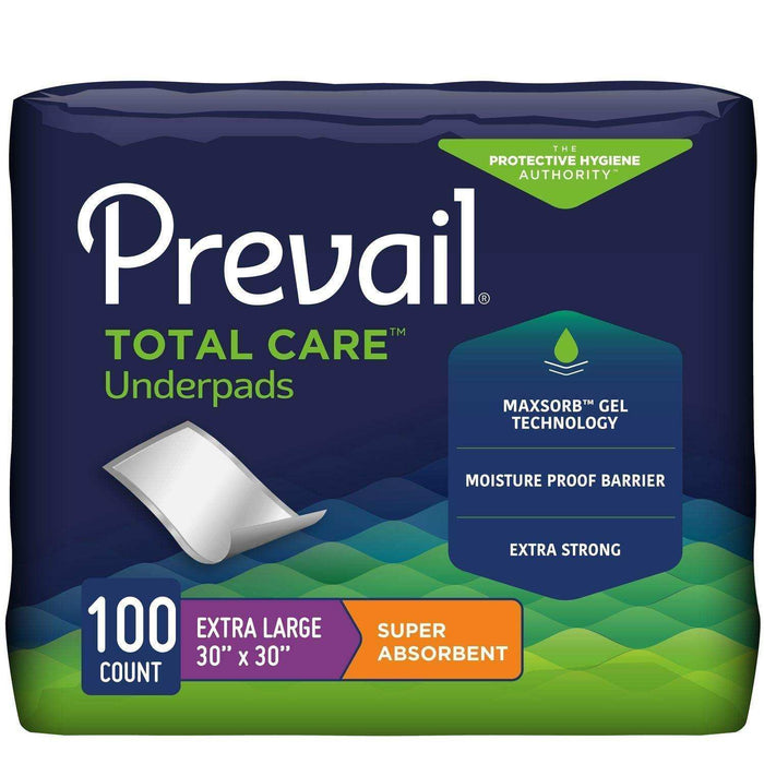 Prevail Underpads Total Care Super Absorbency - 30" x 30" - Elvoros