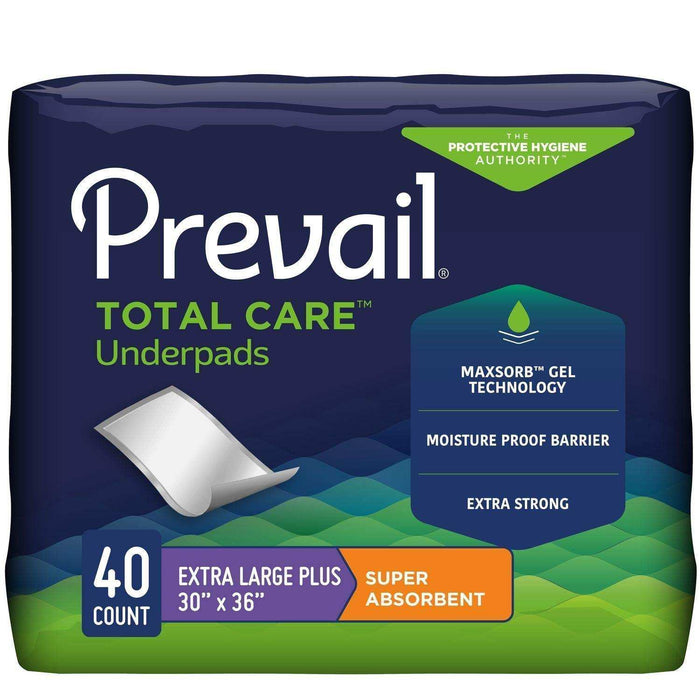 Prevail Underpads Total Care Super Absorbent – X-Large Plus 30" x 36" - Elvoros
