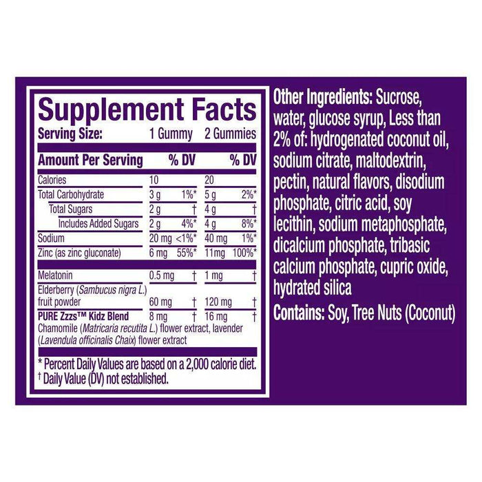 Pure Zzzs Pure Kids Melatonin Gummies - 48 Count - Elvoros