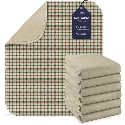 ProHeal Reusable Washable Bed Pads - Twill Plaid Waterproof Chucks - 34x36 - Elvoros