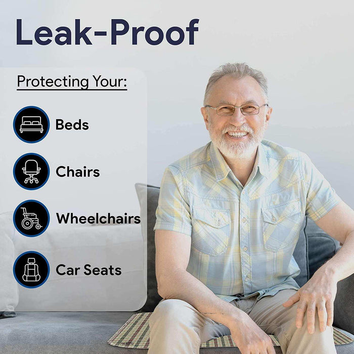 ProHeal Reusable Washable Bed Pads - Twill Plaid Waterproof Chucks - 34x36 - Elvoros