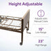 Semi Electric Hospital Bed - 36"x80" - Adjustable Height and Hi Lo - Elvoros