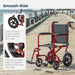 Drive Medical Lightweight Expedition Transport Wheelchair with Brakes