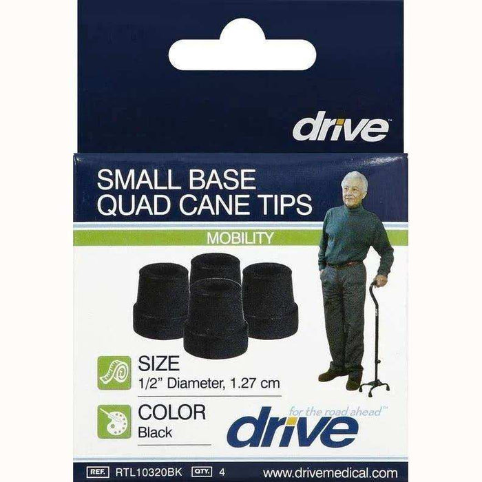 Drive Medical Small Base Quad Cane Tip - Pack of 4 - Elvoros