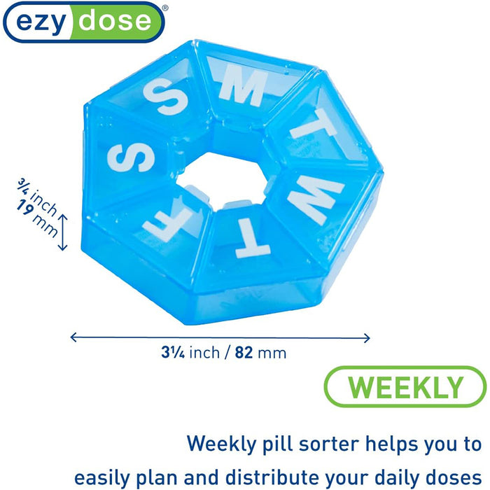 Ezy Dose Weekly Pill Organizer and Travel Pill Planner
