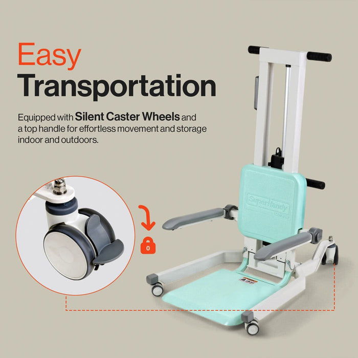 SuperHandy GoRise TX Patient Transfer Lift 500lb Capacity Portable Floor-to-Stand with Ergonomic Support