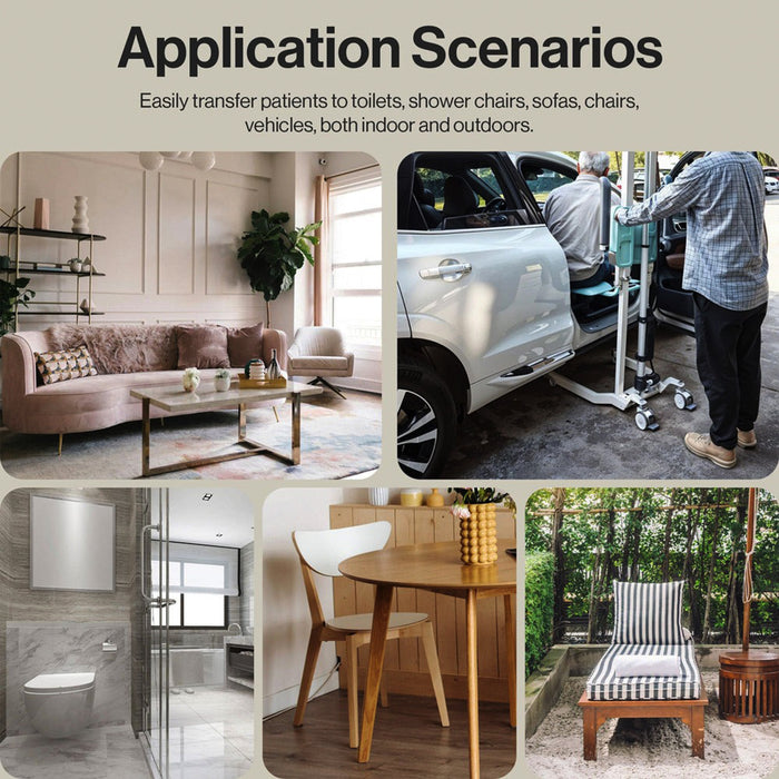 SuperHandy GoRise TX Patient Transfer Lift 500lb Capacity Portable Floor-to-Stand with Ergonomic Support