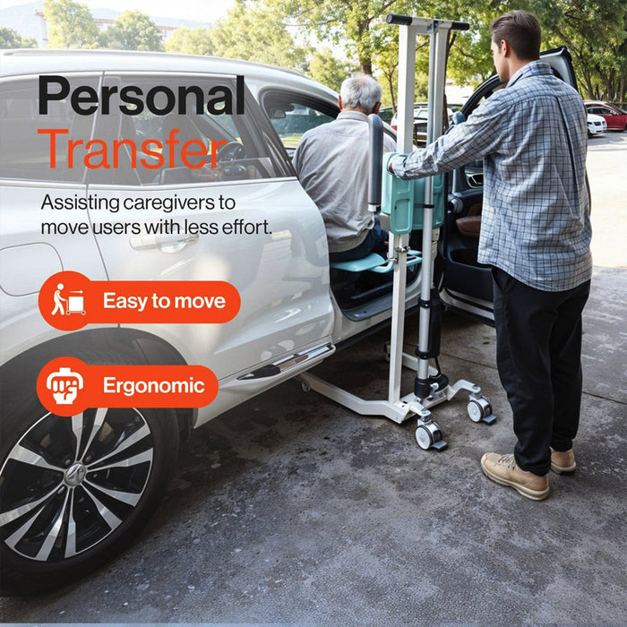 SuperHandy GoRise TX Patient Transfer Lift 500lb Capacity Portable Floor-to-Stand with Ergonomic Support