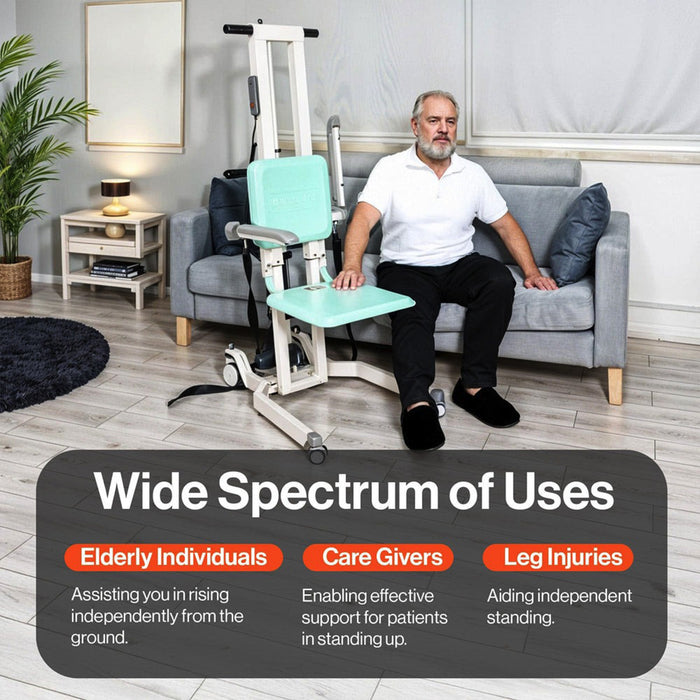 SuperHandy GoRise TX Patient Transfer Lift 500lb Capacity Portable Floor-to-Stand with Ergonomic Support