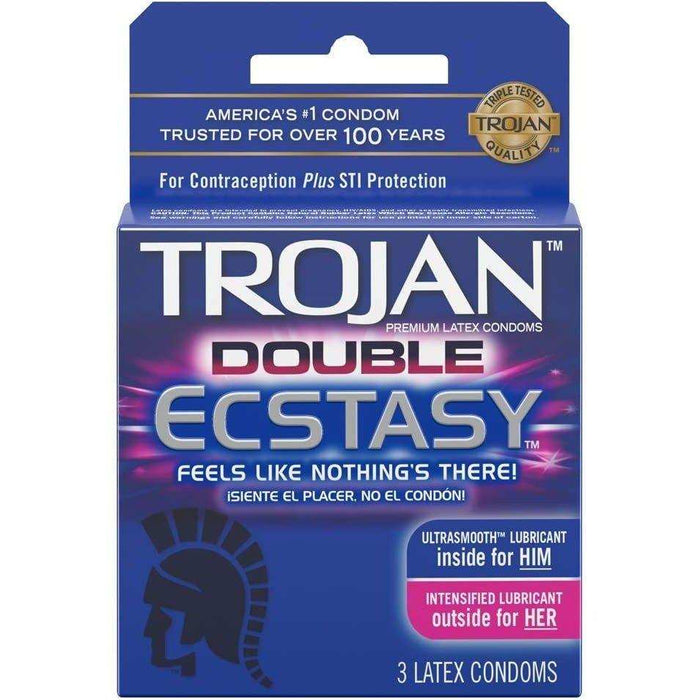 Trojan Condom Double Ecstasy 3 Count - Elvoros