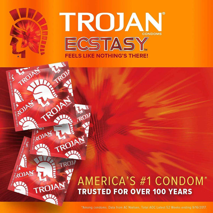 Trojan Condom Ecstasy Ultra Ribbed 3 Count - Elvoros