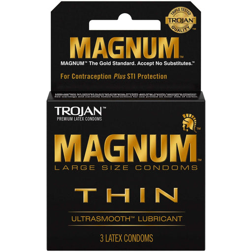 Trojan Condom Magnum Thin Lubricated - 3 Count - Elvoros