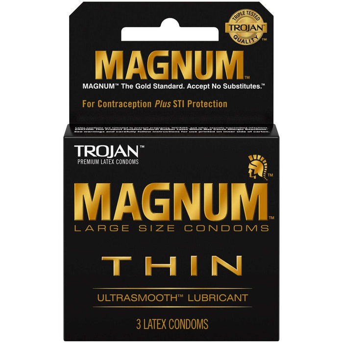 Trojan Condom Magnum Thin Lubricated - 3 Count - Elvoros