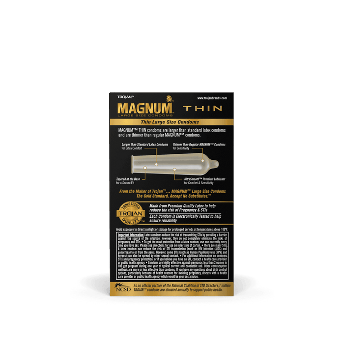 Trojan Condom Magnum Thin Lubricated - 3 Count - Elvoros