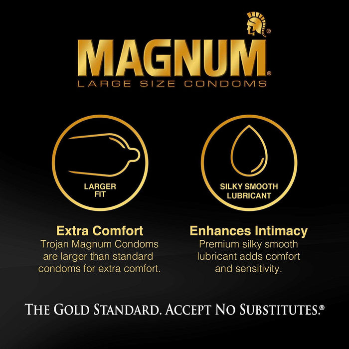 Trojan Condom Magnum Thin Lubricated - 3 Count - Elvoros