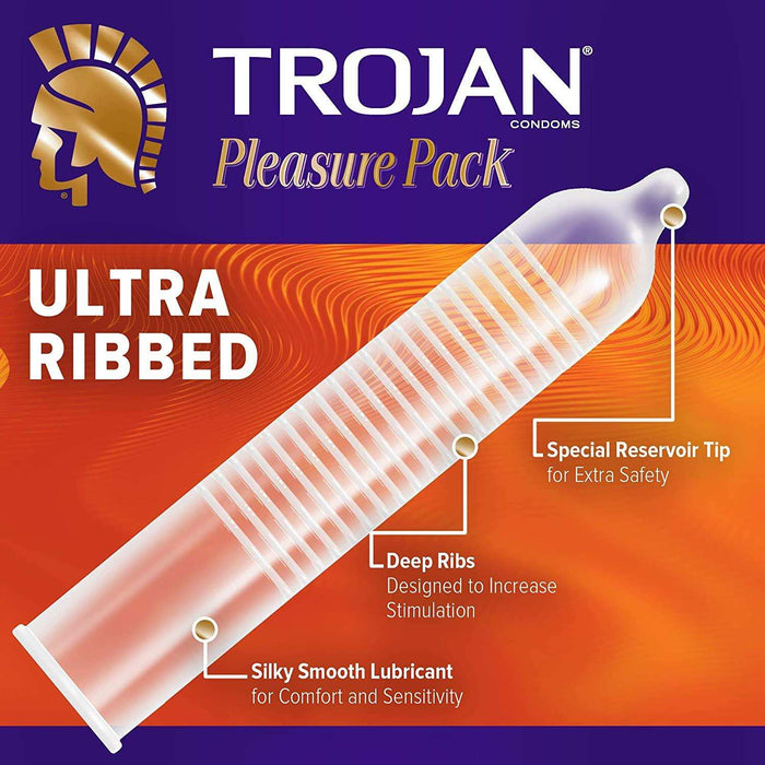Trojan Condom Pleasure Pack 3 Count - Elvoros