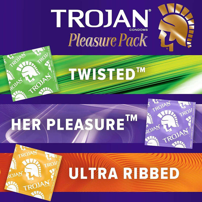 Trojan Condom Pleasure Pack 3 Count - Elvoros