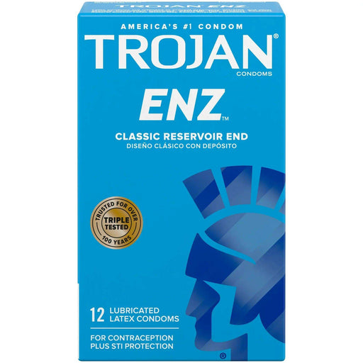 Trojan ENZ Premium Smooth Lubricated Condoms - 12 Count - Elvoros