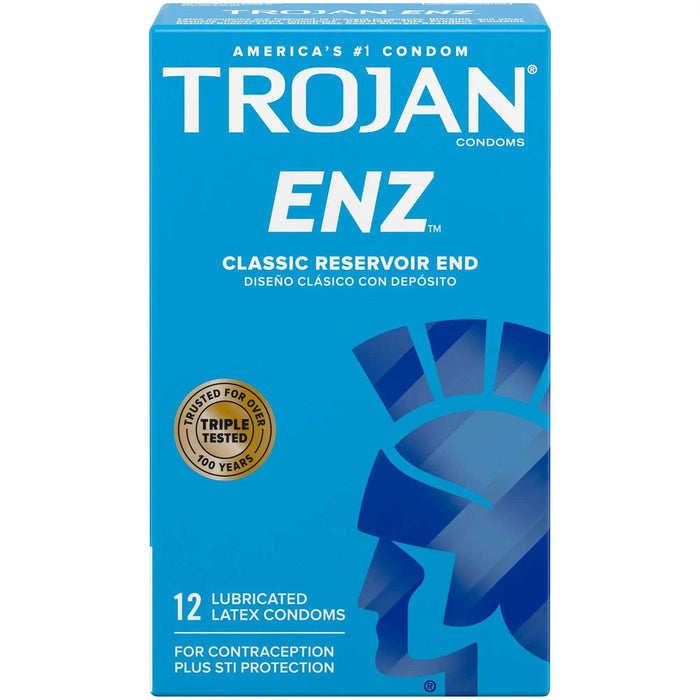 Trojan ENZ Premium Smooth Lubricated Condoms - 12 Count - Elvoros