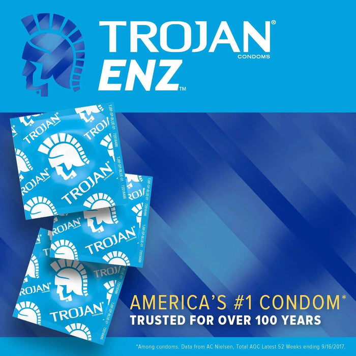 Trojan ENZ Premium Smooth Lubricated Condoms - 12 Count - Elvoros