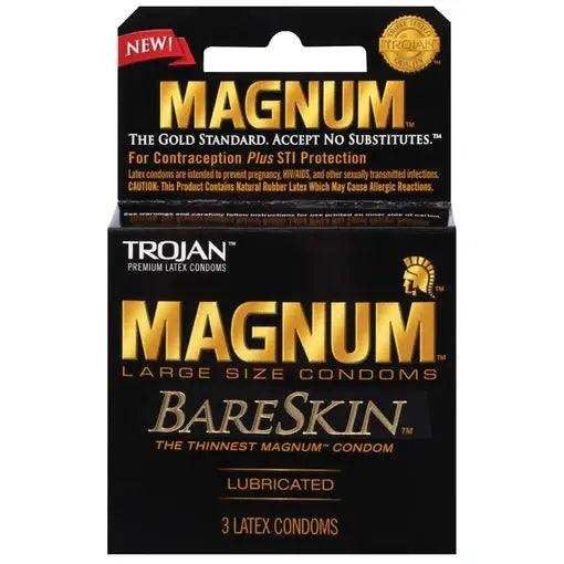 Trojan Magum Bareskin Large Size Condoms - 3 Count - Elvoros