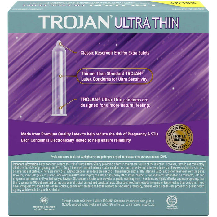 Trojan Ultra Thin Condoms For Ultra Sensitivity Lubricated - 36 Count Value Pack - Elvoros
