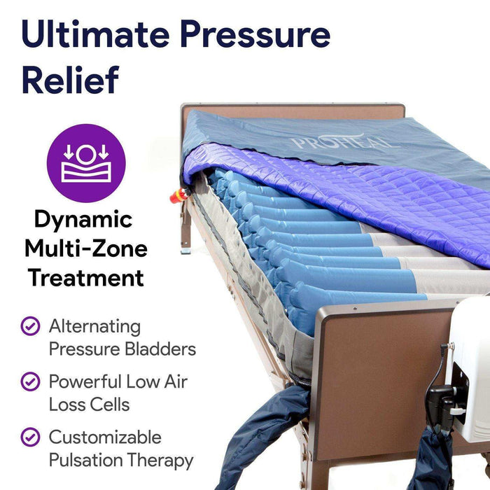 True Low Air Loss Mattress, Alternating Pressure and Pulsation - 42"x80"x8" - Elvoros