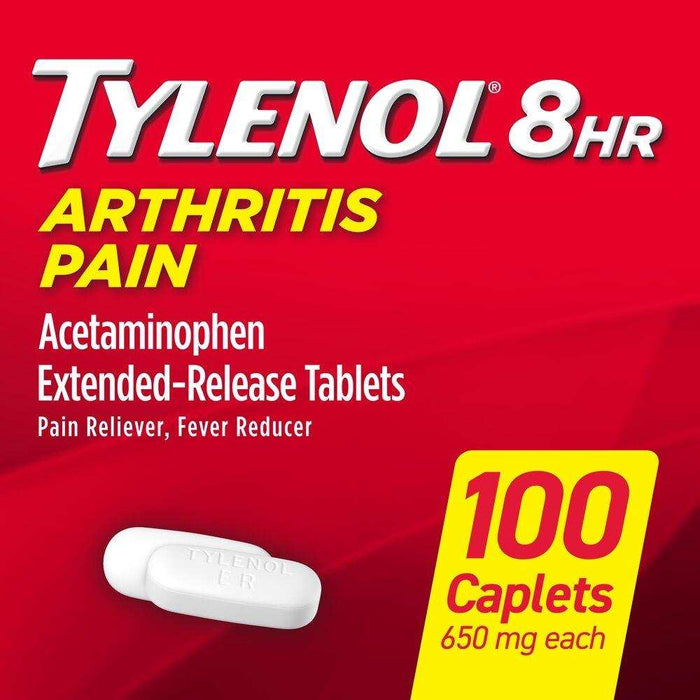 Tylenol 8 Hour Arthritis Joint Pain Acetaminophen Tablets - 100 Count - Elvoros