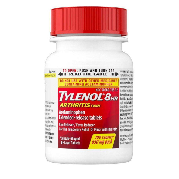 Tylenol 8 Hour Arthritis Joint Pain Acetaminophen Tablets - 100 Count - Elvoros