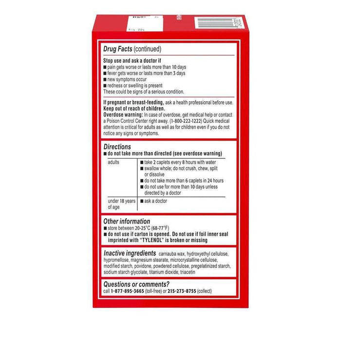 Tylenol 8 Hour Arthritis Joint Pain Acetaminophen Tablets - 100 Count - Elvoros